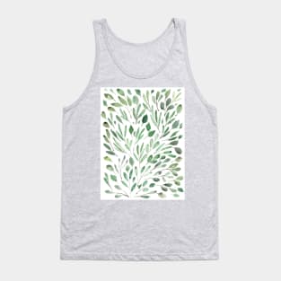 Leaf Pattern Watercolor Illustration Tank Top